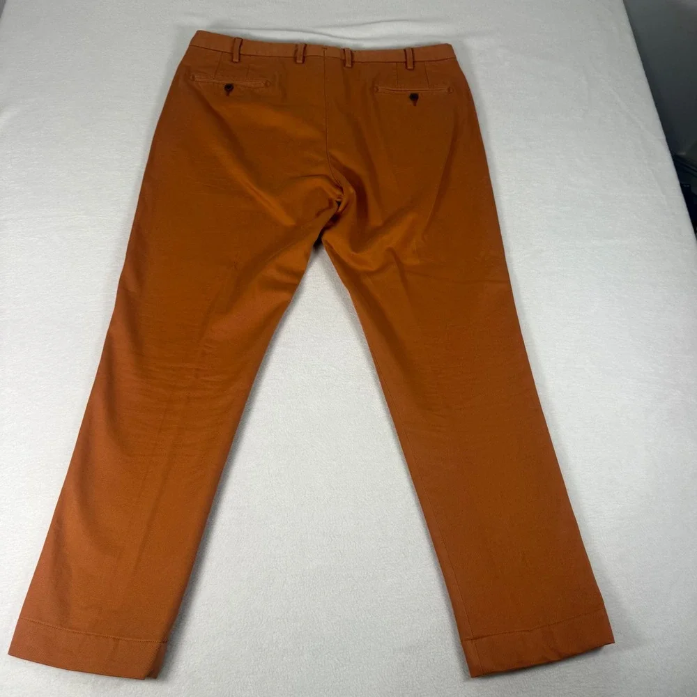 Sid Mashburn Chino Pants Mens 38 Orange Cotton Twill Luxury Preppy Flat Front
